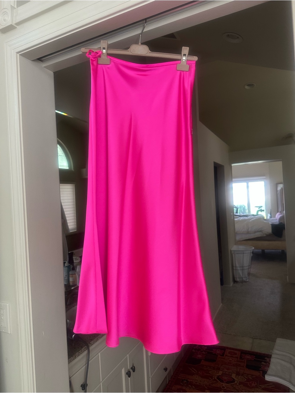 Antonio Melani Bright Pink Satin A-Line Women’s Skirt